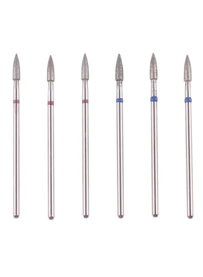 MZCMSL 6pcs Cone Cuticle Drill Bits with Case, Pro Diamond Nail Bit for Russian Manicure, 3/32 Shank efile Bit Set (Fine+Medium) - Image 1